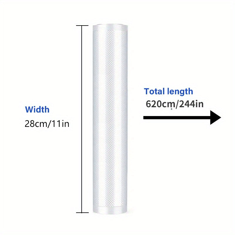 Oziq-ovqatni saqlash uchun vakuum muhrlagich sumkalari - Oshxonada pishirilgan tovuq, o'rdak, mevalar va sabzavotlarni muhrlash uchun siqish bilan to'qimalangan rolik