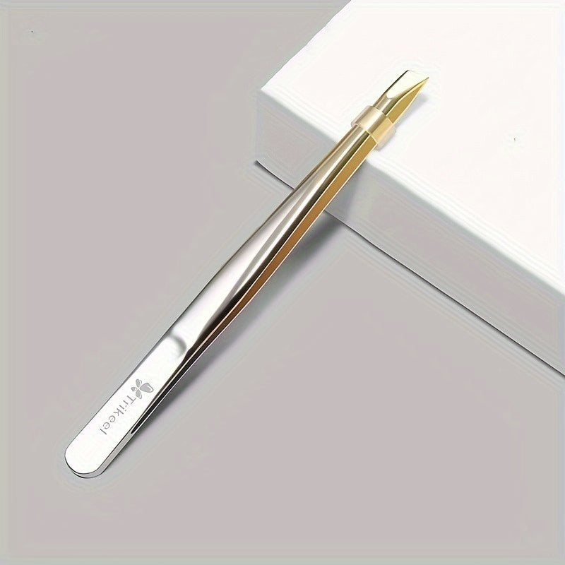 Unisex Stainless Steel Tweezer Set for Hair and Eyebrows, Horizontal or Diagonal Jaws