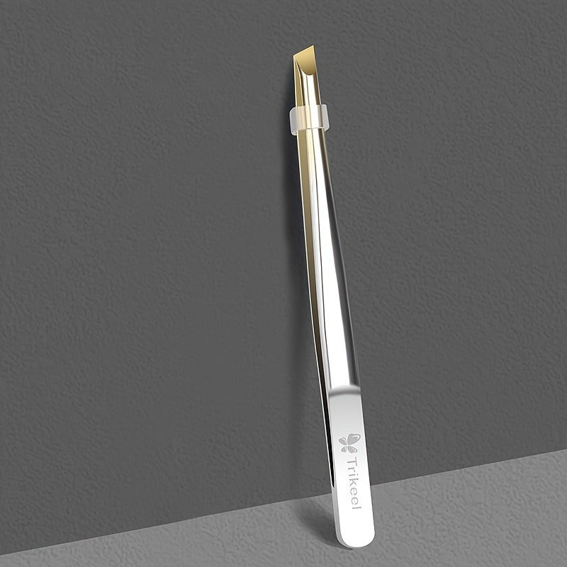 Unisex Stainless Steel Tweezer Set for Hair and Eyebrows, Horizontal or Diagonal Jaws