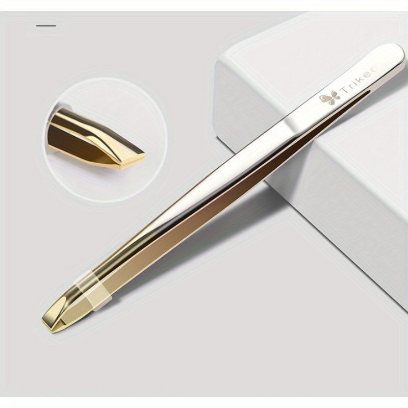 Unisex Stainless Steel Tweezer Set for Hair and Eyebrows, Horizontal or Diagonal Jaws