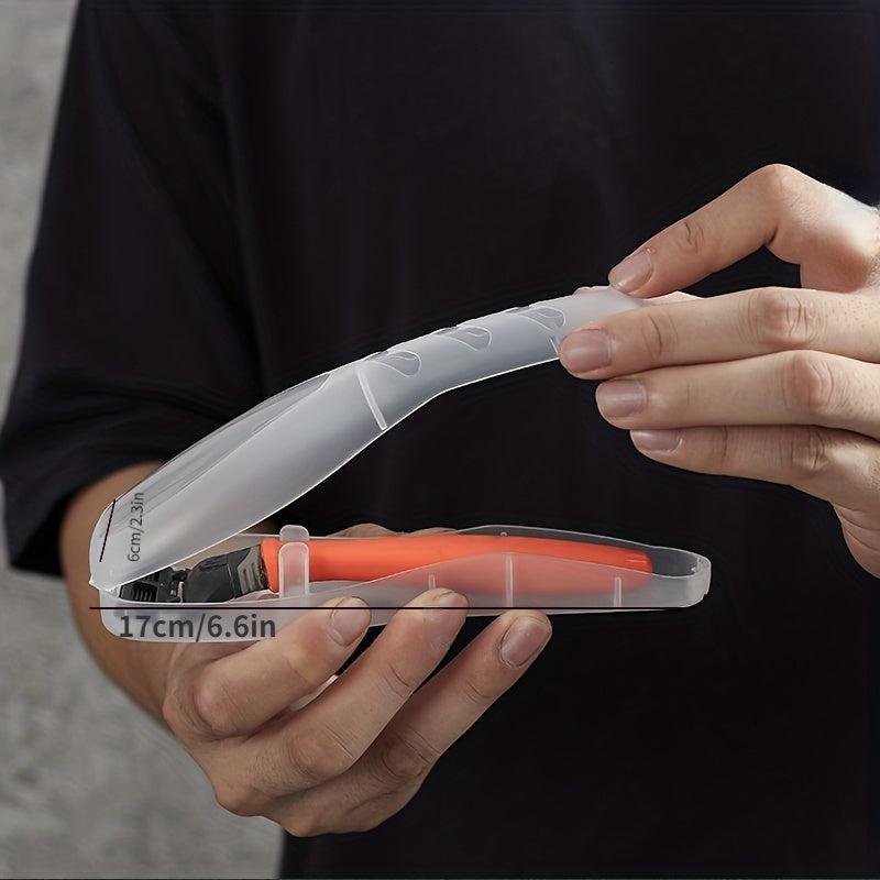 Estuche de plástico para afeitadora de viaje unisex, organizador portátil para almacenamiento de afeitado