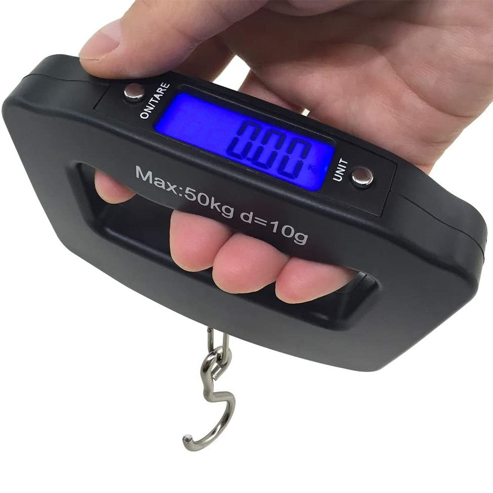 Digital Luggage Scale with Backlit Display Plastic Travel Weighing Tool