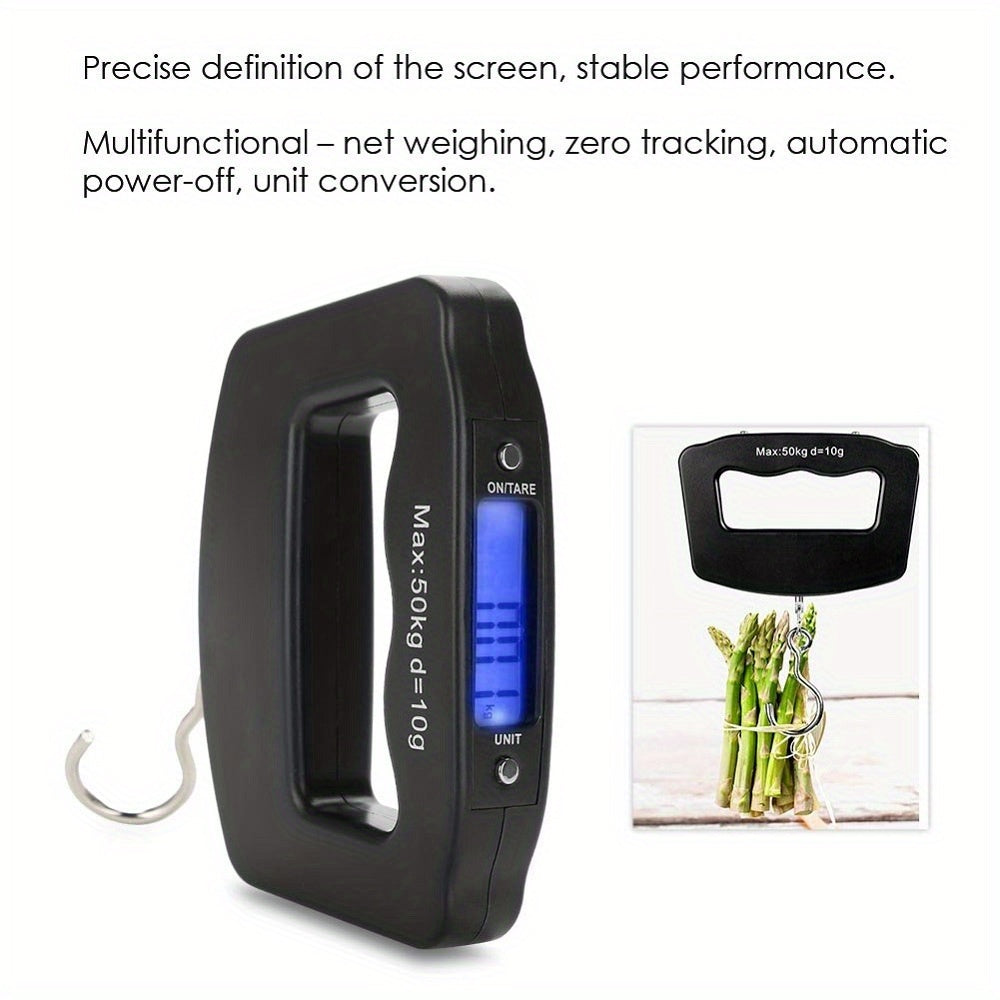 Báscula digital para equipaje con pantalla retroiluminada, herramienta de pesaje de plástico para viajes
