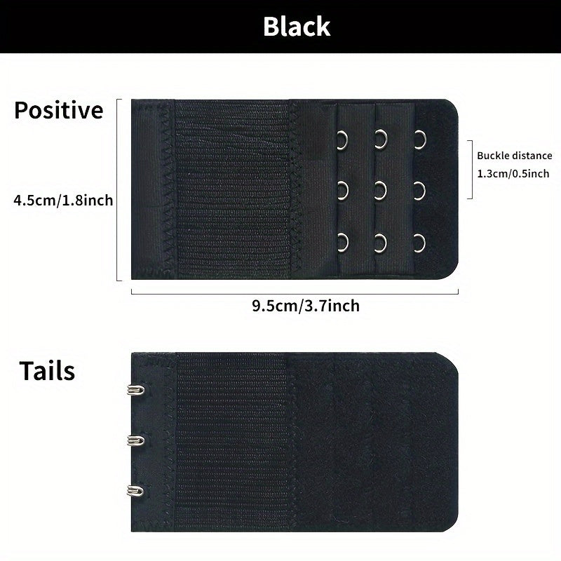 Juego de 3 extensores de correa de sujetador de poliéster para mujer, ganchos ajustables, accesorios de lencería