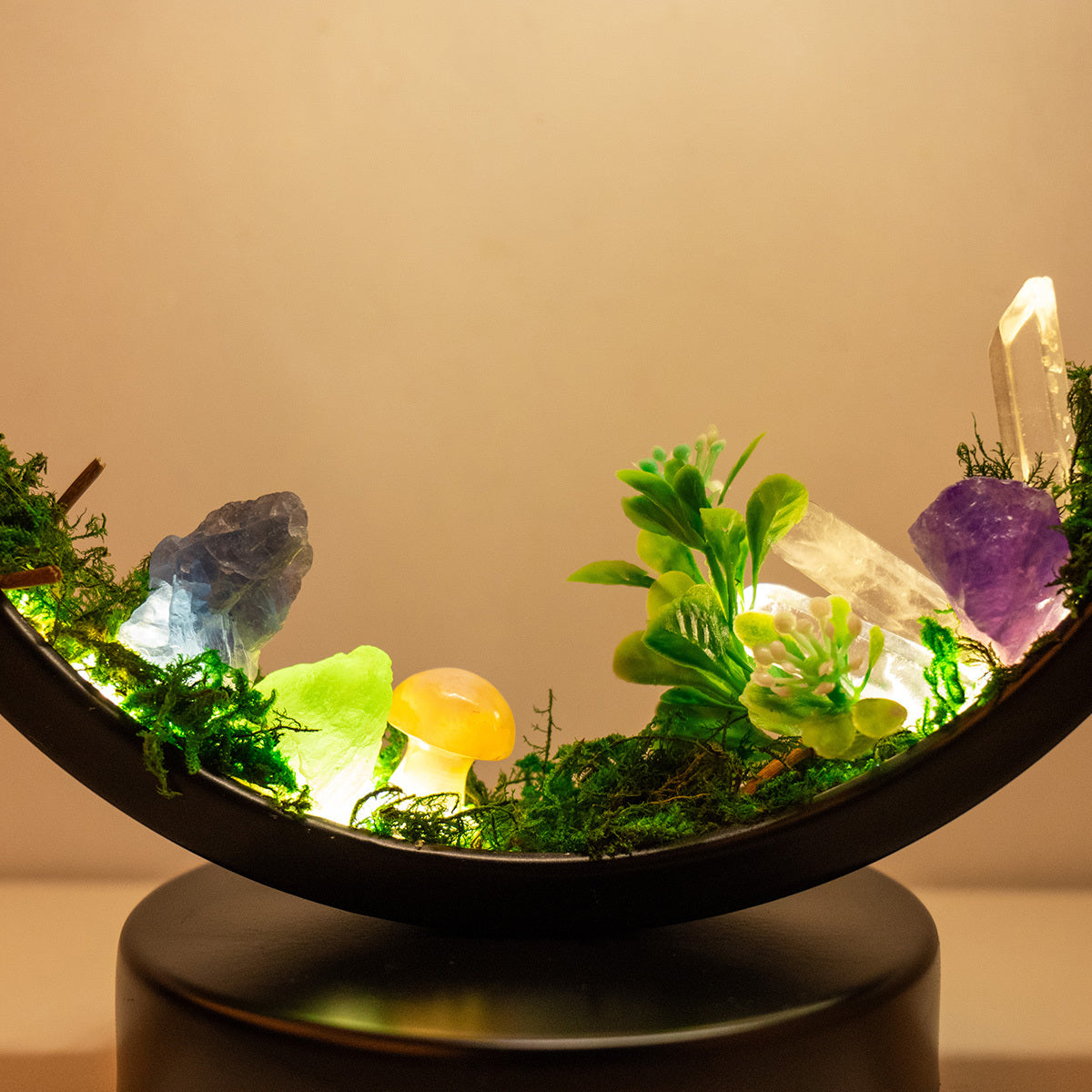 Rechargeable Quartz Forest Nightlight for Bedside Desk Decor