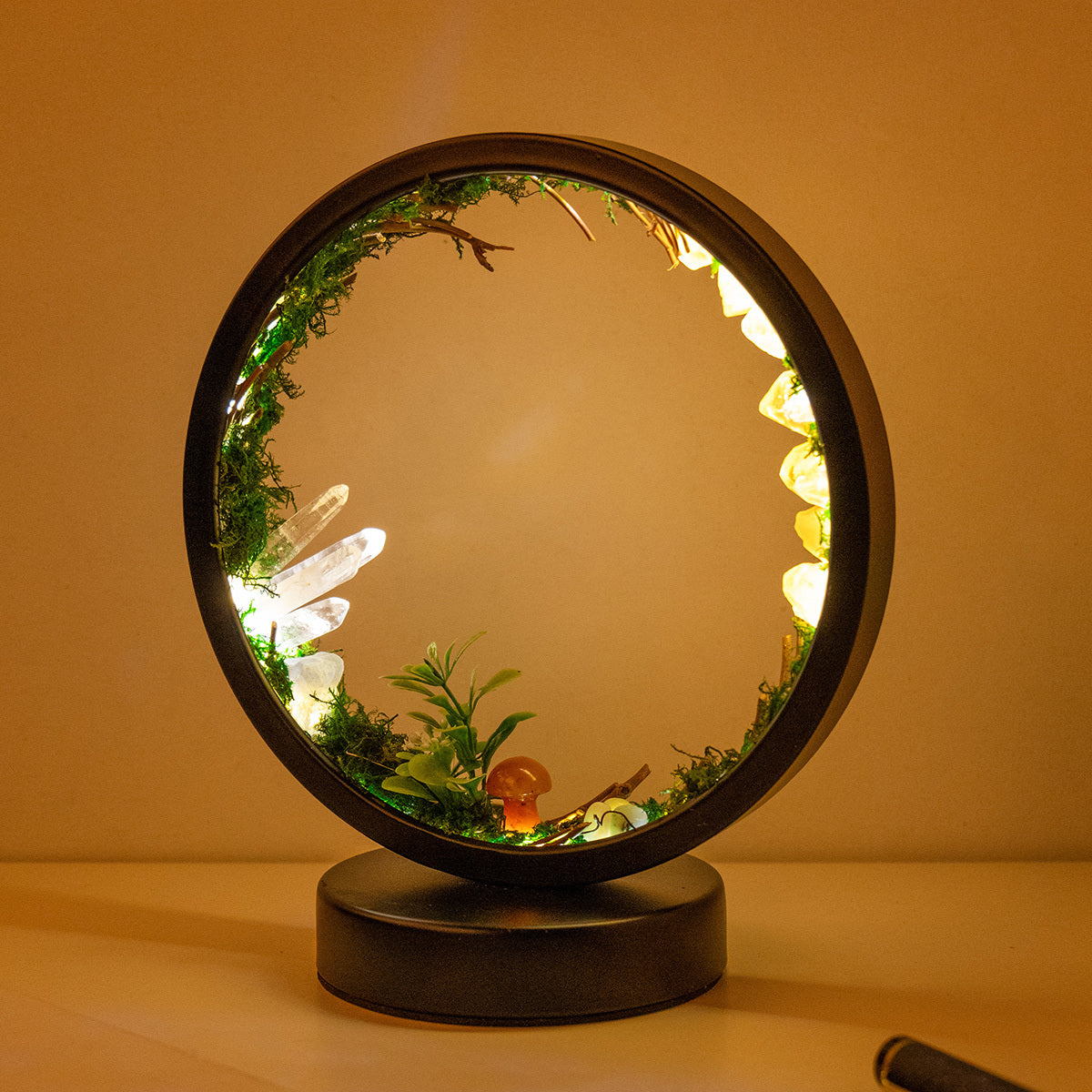 Rechargeable Quartz Forest Nightlight for Bedside Desk Decor