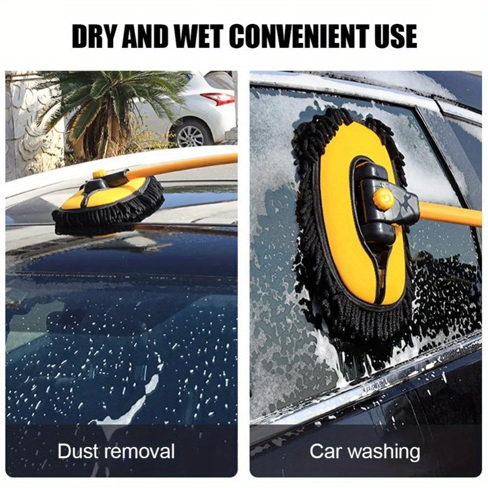 Sariq avtomobil yuvish choʻp choʻzilgan uzun tutqichli tozalash toʻp toʻplami