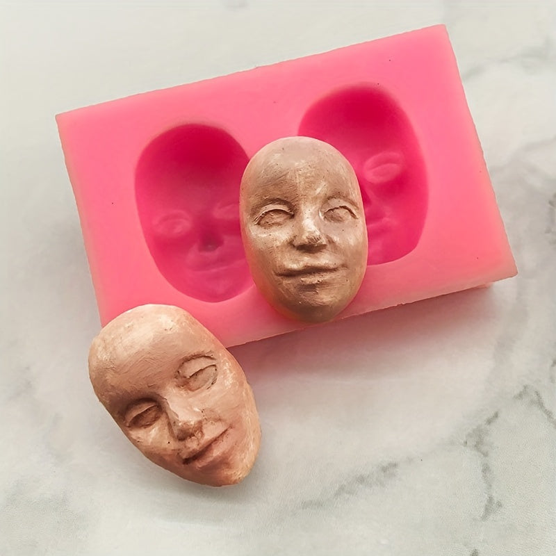 Silicone Face Mold for Fondant Chocolates Candies Soap Crafts and Ice Cubes