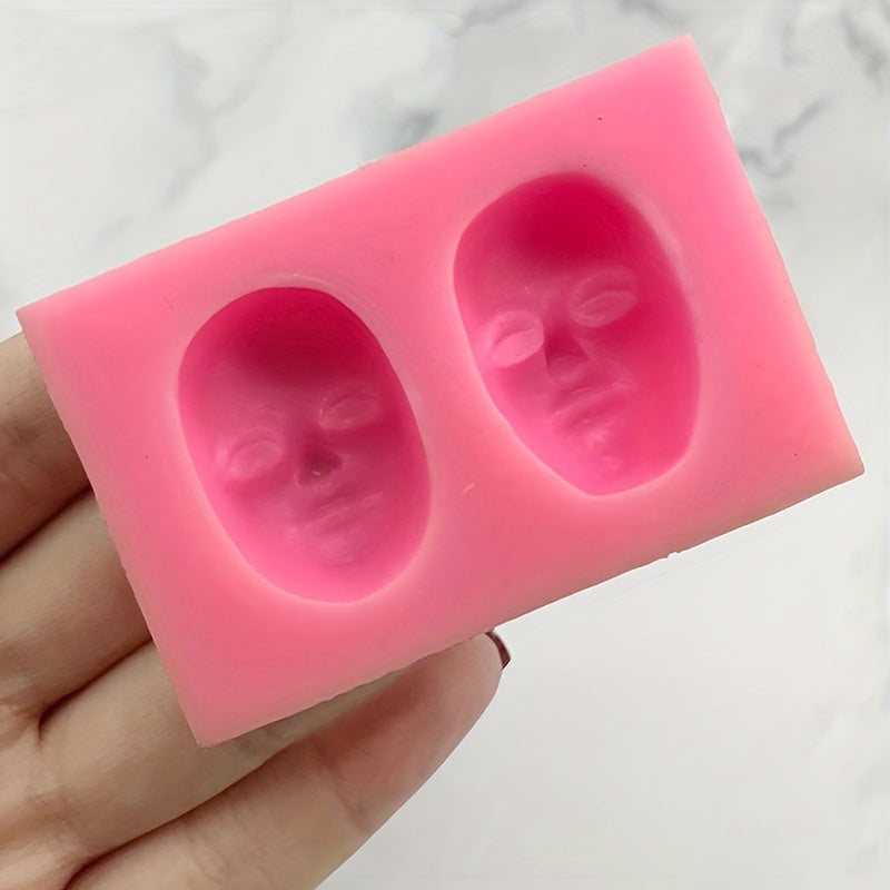 Silicone Face Mold for Fondant Chocolates Candies Soap Crafts and Ice Cubes
