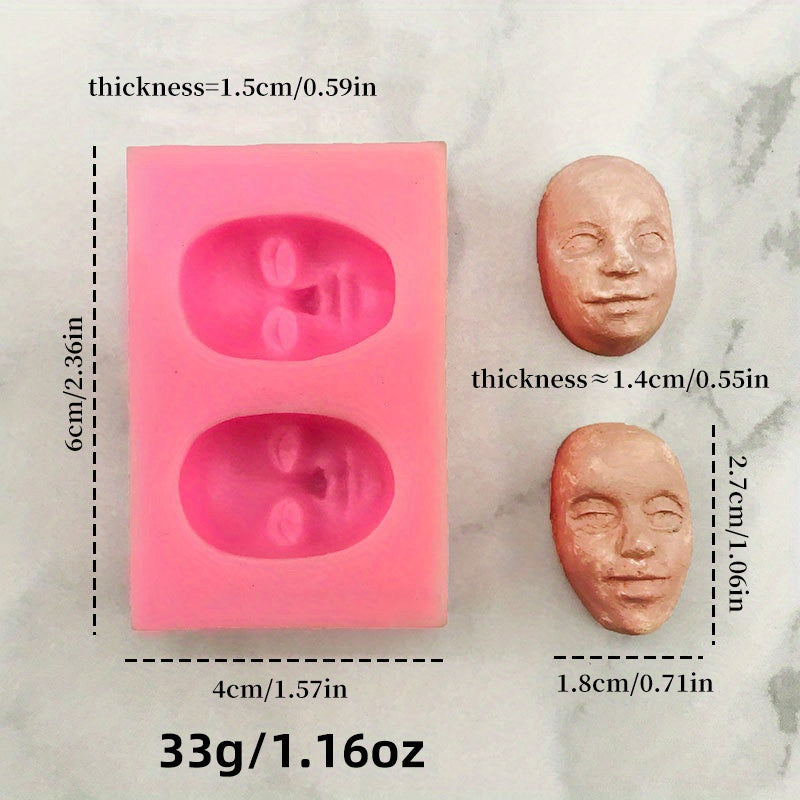 Silicone Face Mold for Fondant Chocolates Candies Soap Crafts and Ice Cubes