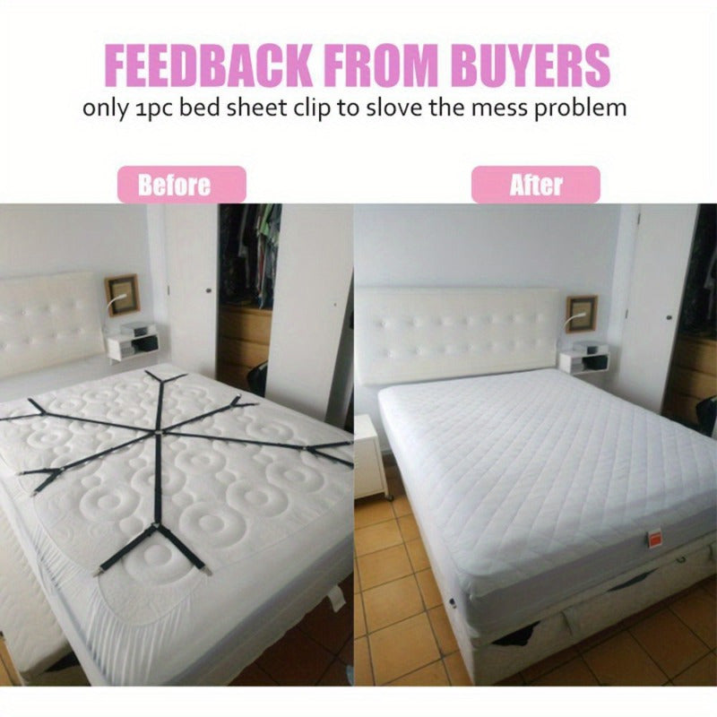 Adjustable Bed Sheet Holder with 12 Clips Non-Slip Elastic Grippers for Mattresses