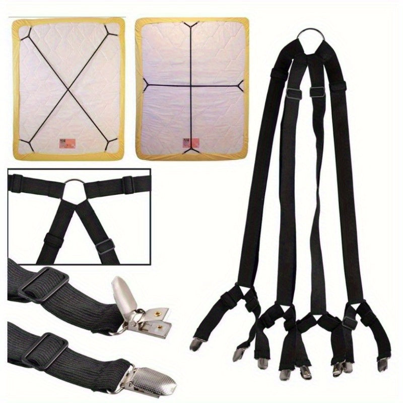Adjustable Bed Sheet Holder with 12 Clips Non-Slip Elastic Grippers for Mattresses