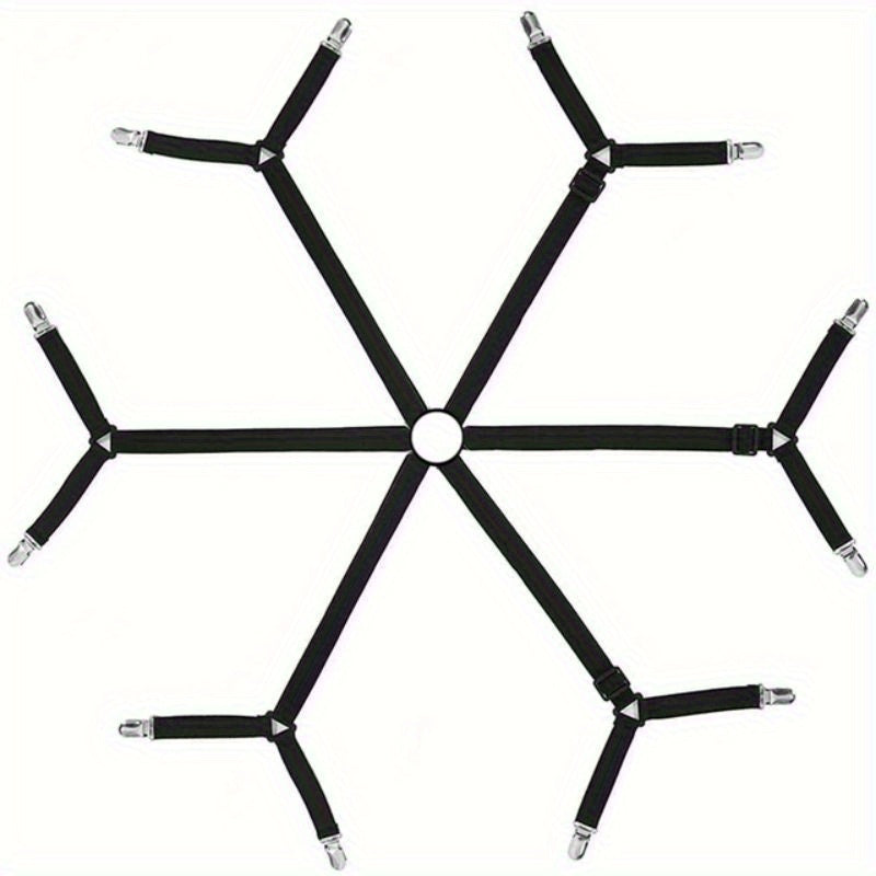 Adjustable Bed Sheet Holder with 12 Clips Non-Slip Elastic Grippers for Mattresses