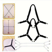 Adjustable Bed Sheet Holder with 12 Clips Non-Slip Elastic Grippers for Mattresses