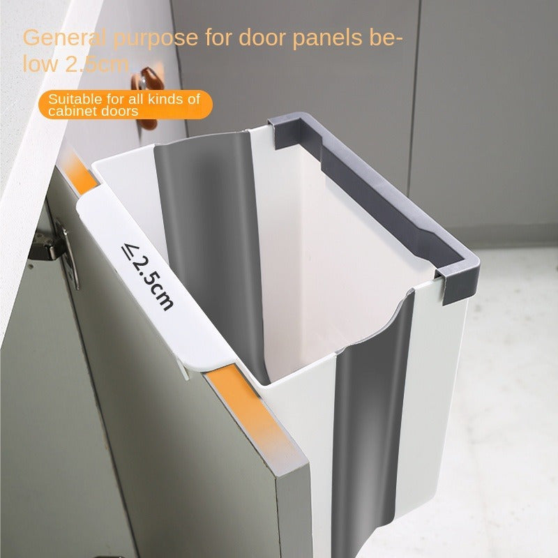 Cubo de basura de pared para cocina o baño con tapa y diseño compacto