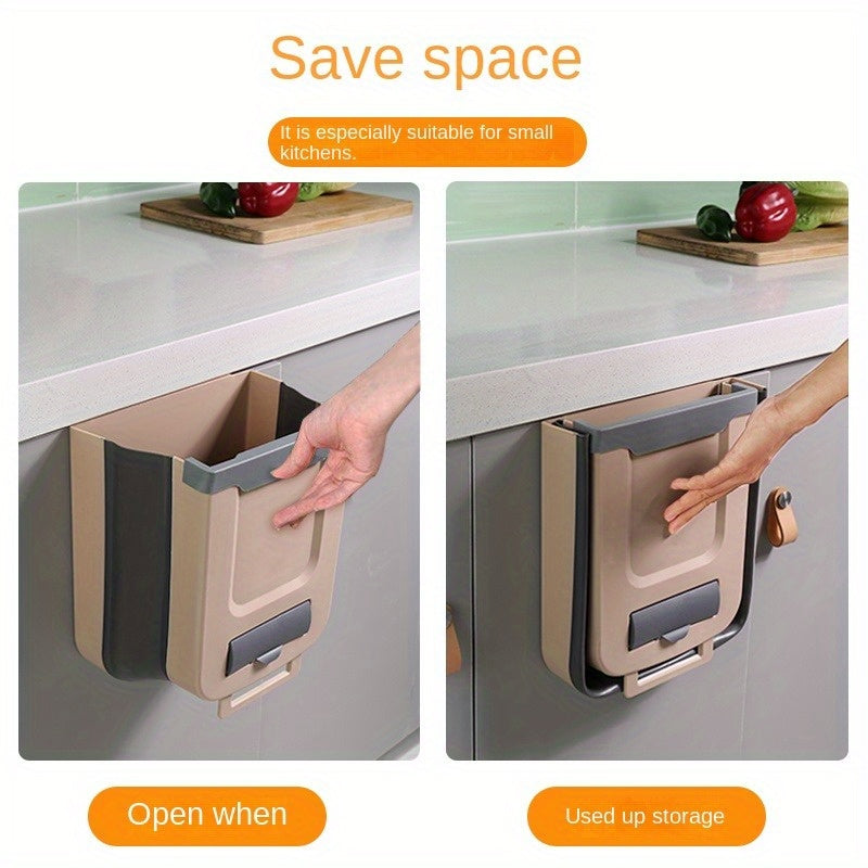 Cubo de basura de pared para cocina o baño con tapa y diseño compacto