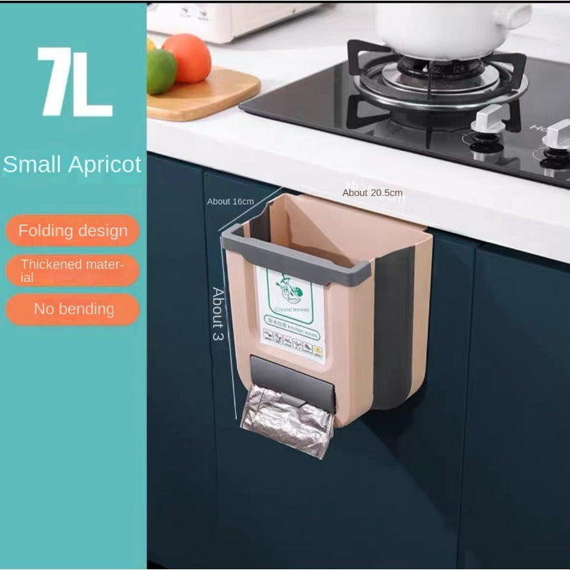 Cubo de basura de pared para cocina o baño con tapa y diseño compacto