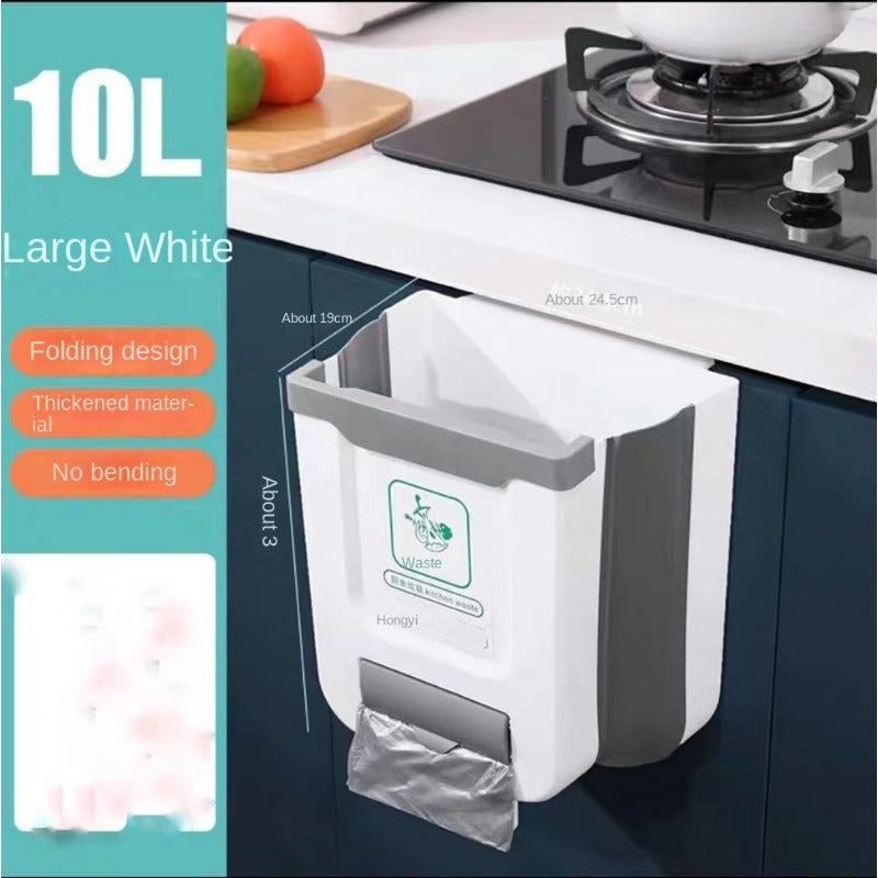 Cubo de basura de pared para cocina o baño con tapa y diseño compacto