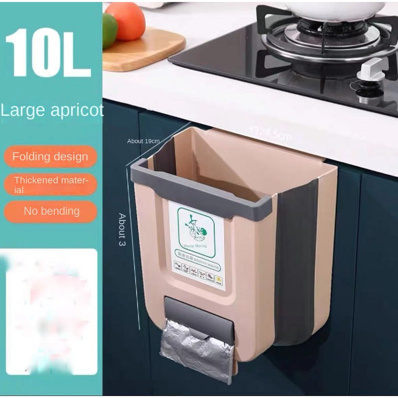 Cubo de basura de pared para cocina o baño con tapa y diseño compacto