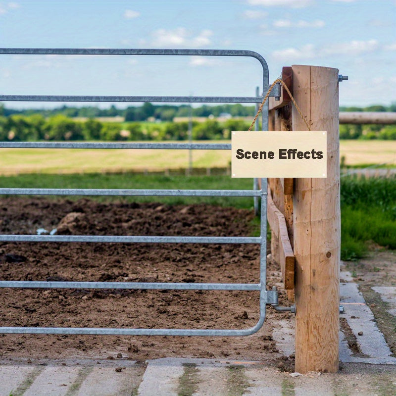 Cartel de pared navideño de madera con vaca y árbol para decoración de granja