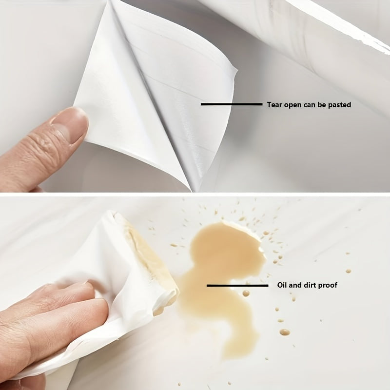 Гладкие и стильные, эти самоклеящиеся обои в рулоне имеют рисунок под мрамор. Они водостойкие, термостойкие и маслостойкие, что делает их идеальными для кухонь и ванных комнат. Эта простая в применении наклейка отлично подходит для ремонта мебели.