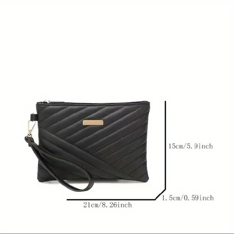 Women's Embroidered PU Clutch Bag with Large Capacity for Casual or Evening Use