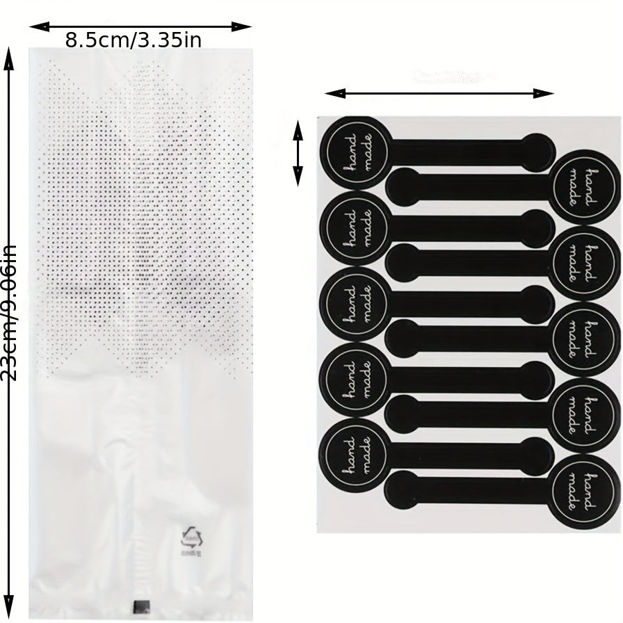 Translucent Plastic Candy Bags 100 Pack for Cookies Snacks and Gifts