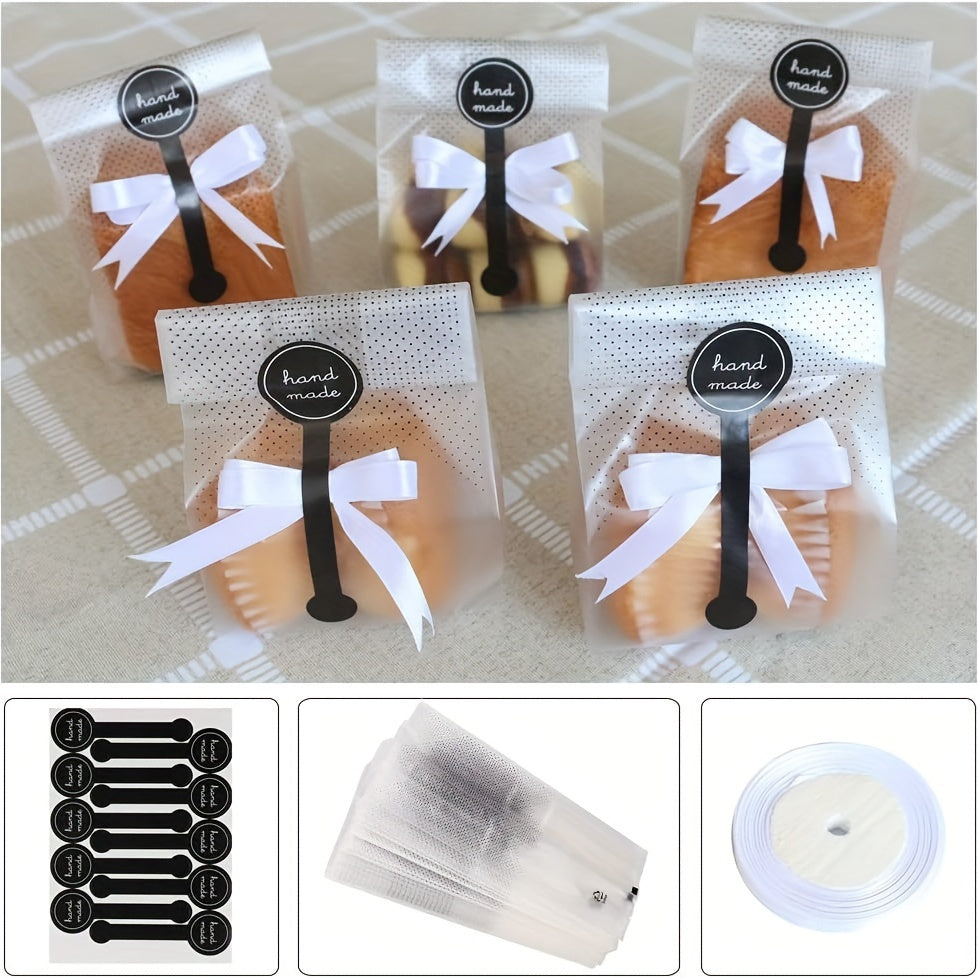 Translucent Plastic Candy Bags 100 Pack for Cookies Snacks and Gifts