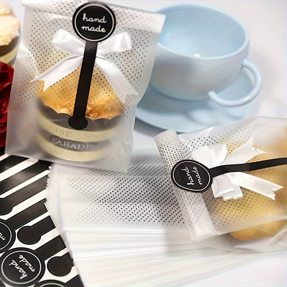 Translucent Plastic Candy Bags 100 Pack for Cookies Snacks and Gifts