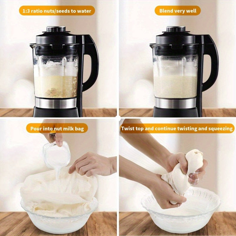 3-Piece Reusable Cheesecloth Bags for Straining Coffee Nut Milk Filter