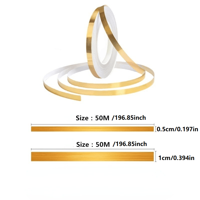 Qoplangan oltin va kumush pol uchun chekka lenta 50m suv o'tkazmaydigan, o'z-o'zini yopishtiradigan rezin