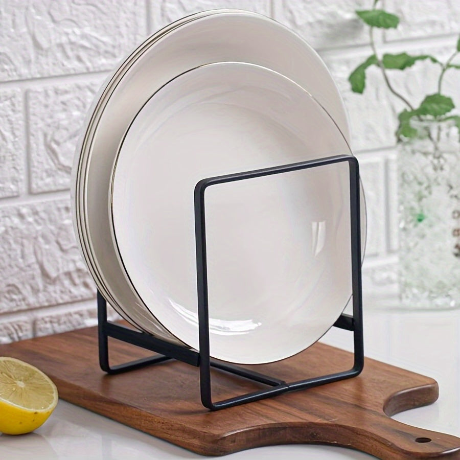 Soporte de plato de acero inoxidable para desagüe, ahorra espacio, escurridor para platos y tapas