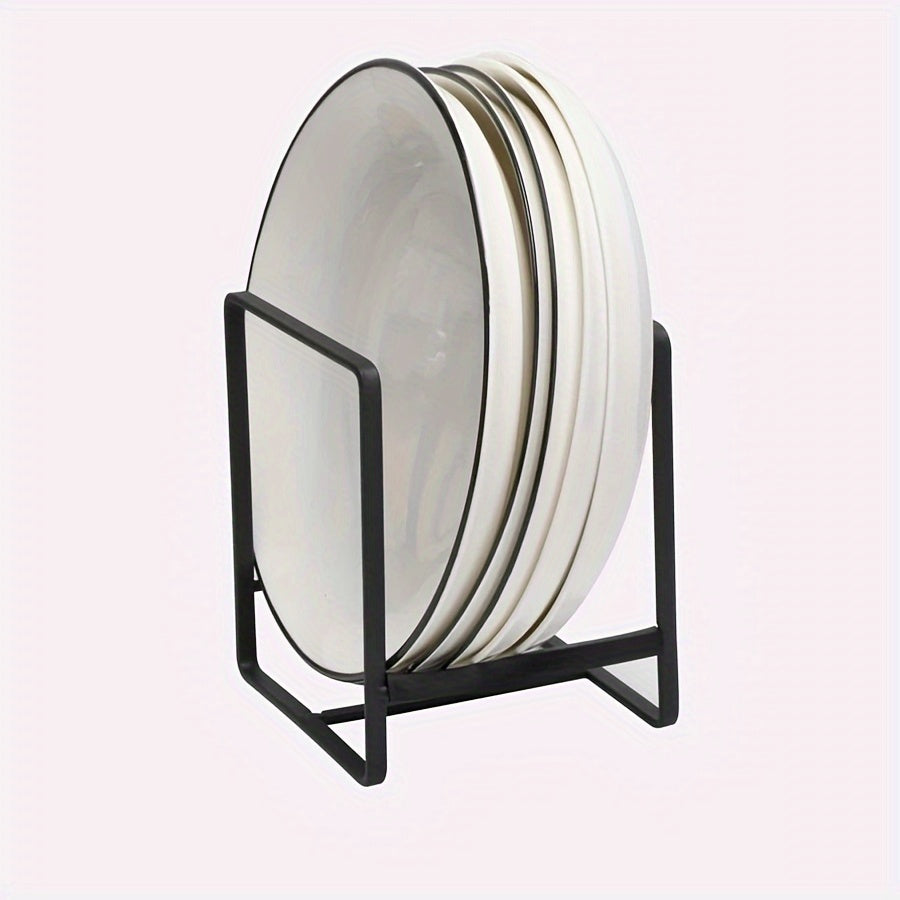 Soporte de plato de acero inoxidable para desagüe, ahorra espacio, escurridor para platos y tapas