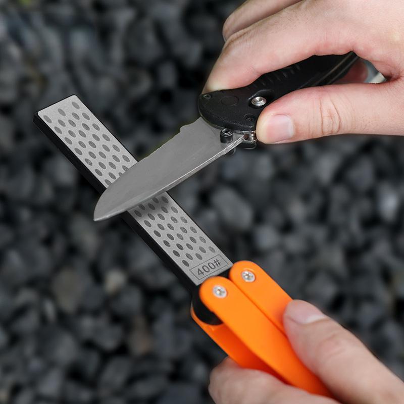 Foldable Knife Sharpener with Dual Grits and Diamond Stone for Kitchen and Outdoor Use
