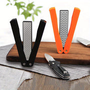 Foldable Knife Sharpener with Dual Grits and Diamond Stone for Kitchen and Outdoor Use