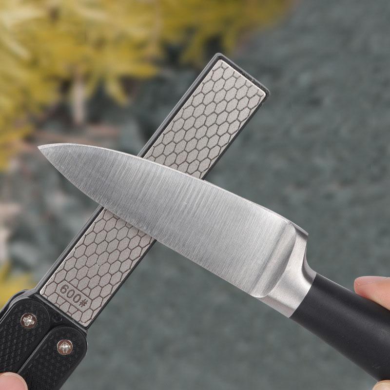 Foldable Knife Sharpener with Dual Grits and Diamond Stone for Kitchen and Outdoor Use