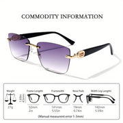 Unisex Rimless Square Frame Glasses for Men and Women