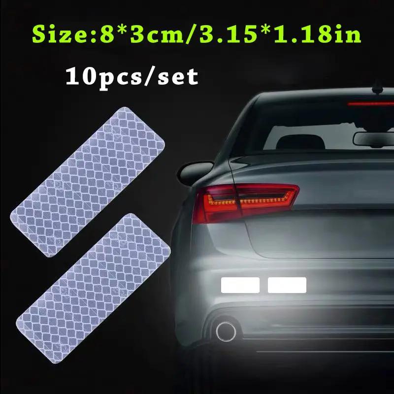 10Pcs Car Bumper Reflective Safety Strips Stickers Night Visibility