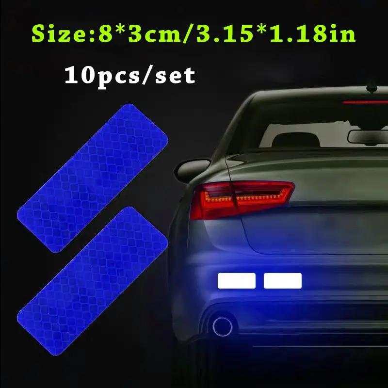 10Pcs Car Bumper Reflective Safety Strips Stickers Night Visibility