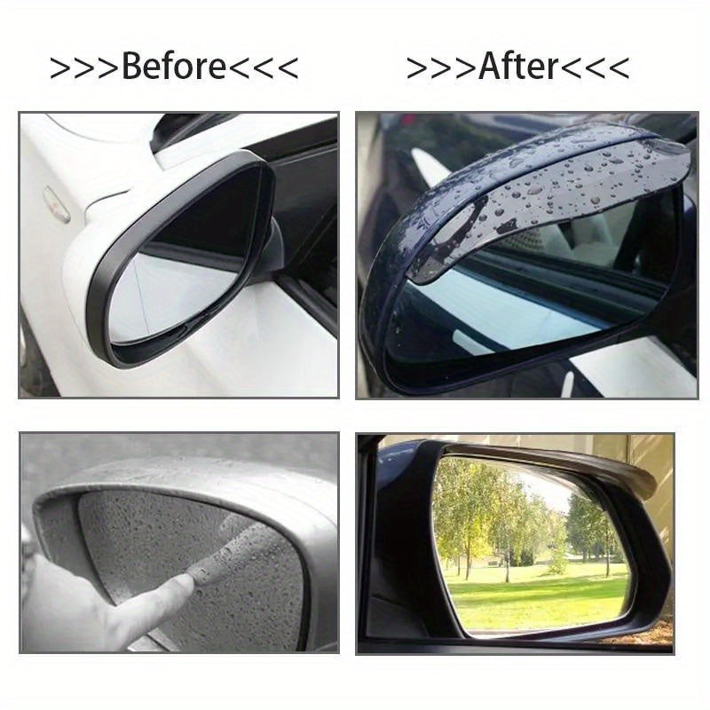 2Pcs Car Rearview Mirror Rain Guards Durable PVC Rain Protection Easy to Install