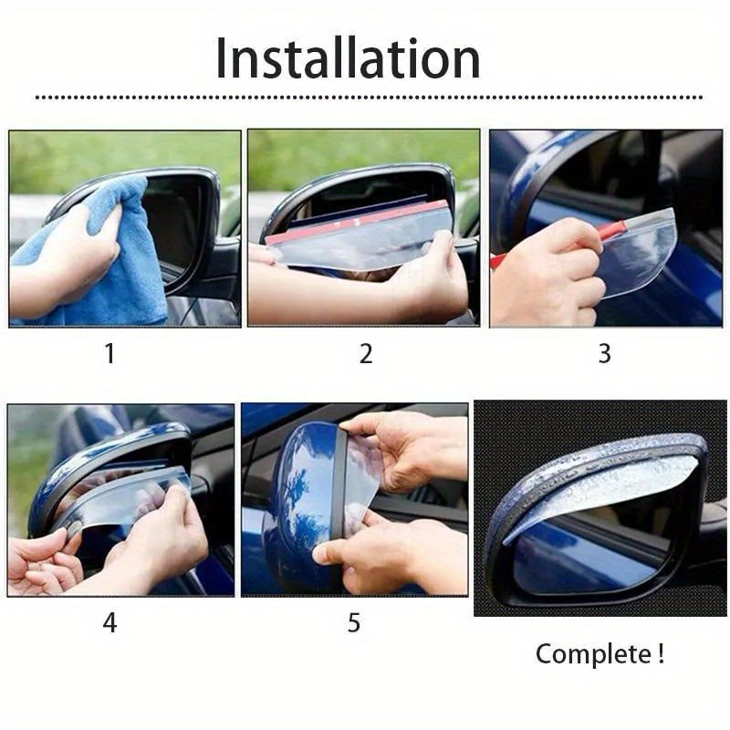 2Pcs Car Rearview Mirror Rain Guards Durable PVC Rain Protection Easy to Install
