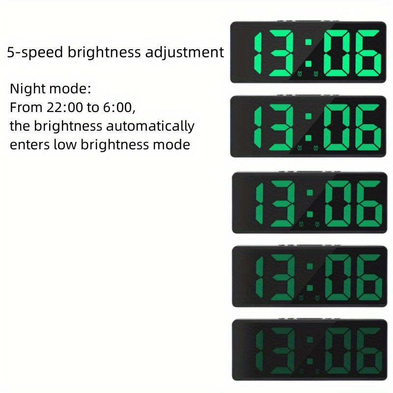 Digital LED Alarm Clock with Temperature Display 12/24 Hour Snooze USB or AAA Power for Bedroom Living Room