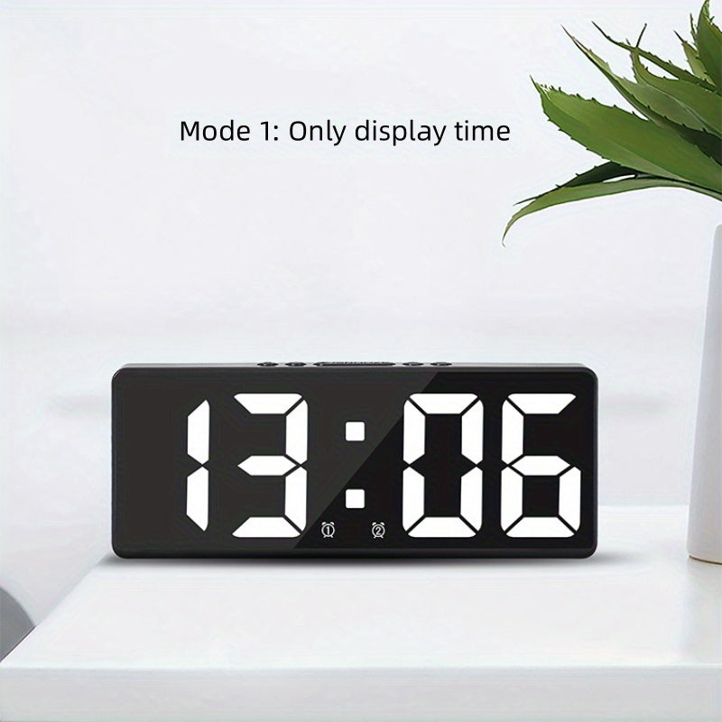 Digital LED Alarm Clock with Temperature Display 12/24 Hour Snooze USB or AAA Power for Bedroom Living Room