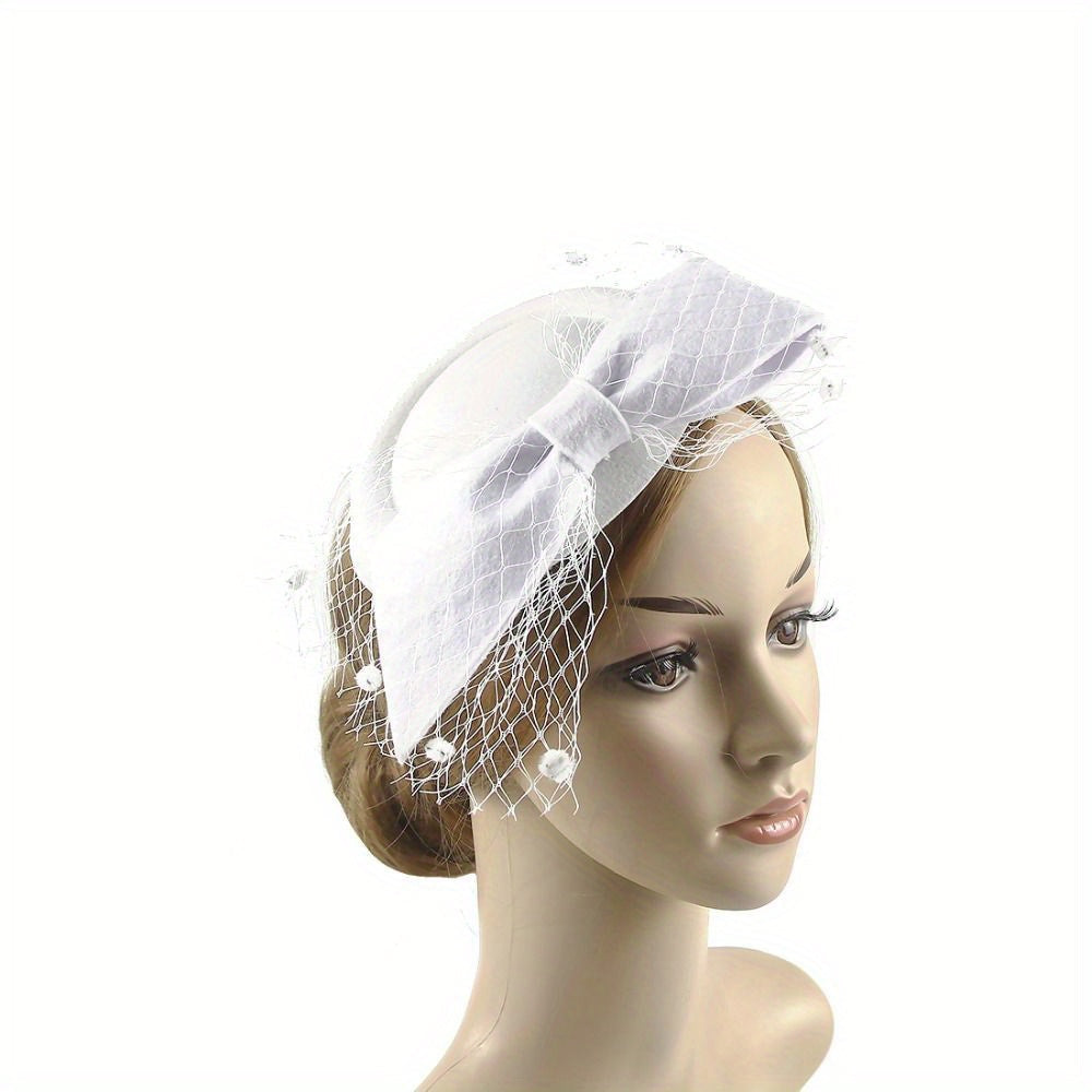 Faux Feather Mesh Headband for Bridal Wedding and Party