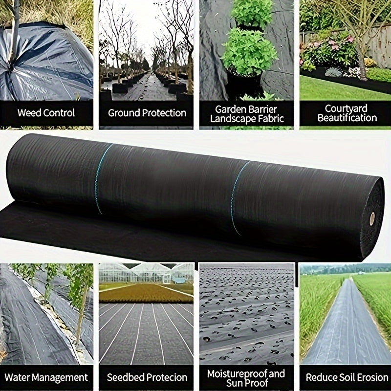 Black Plastic Garden Weed Barrier Mulch Roll 59.99cm-149.99cm Wide 10m Long