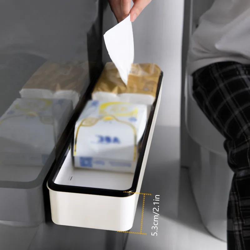 White Bathroom Storage Rack Wall Hanging Punch Free Organizer Shelves