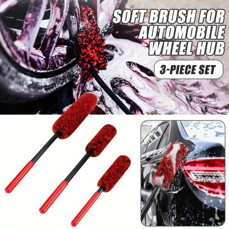 Auto Detailing Brush Flexible Fleece Bristles for Car Rims and Tires
