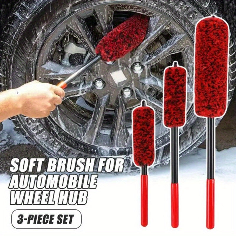 Auto Detailing Brush Flexible Fleece Bristles for Car Rims and Tires