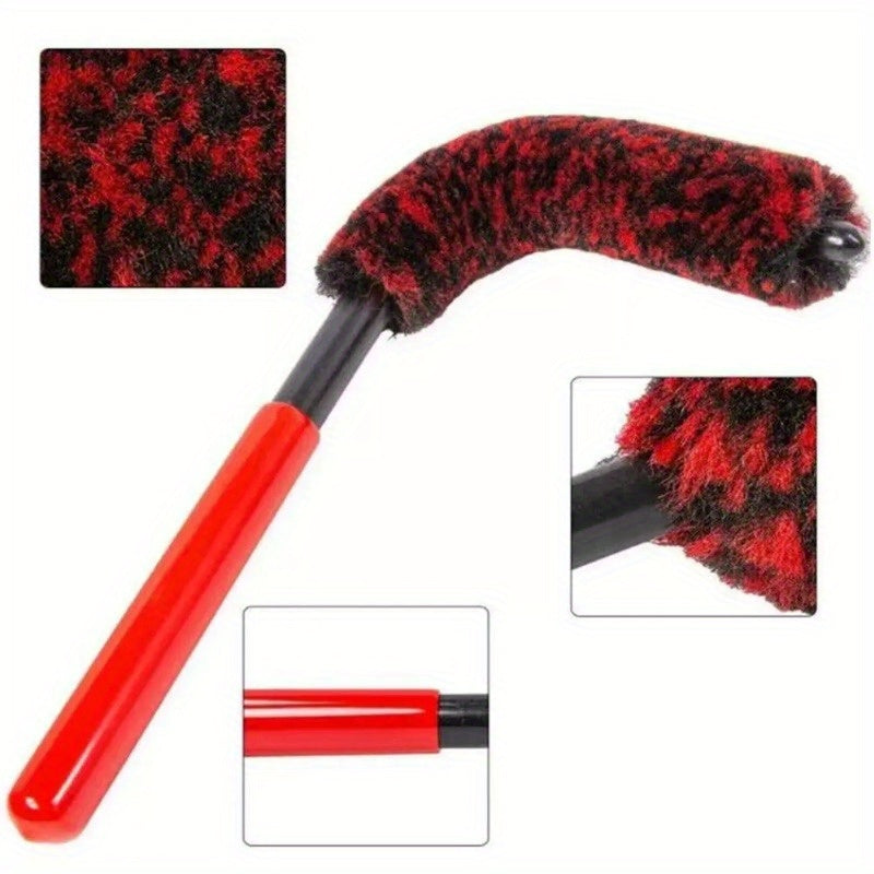 Auto Detailing Brush Flexible Fleece Bristles for Car Rims and Tires