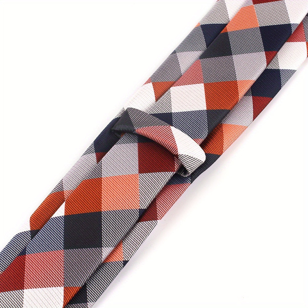 Men's Plaid Jacquard Necktie Polyester Woven Formal Wedding Tie
